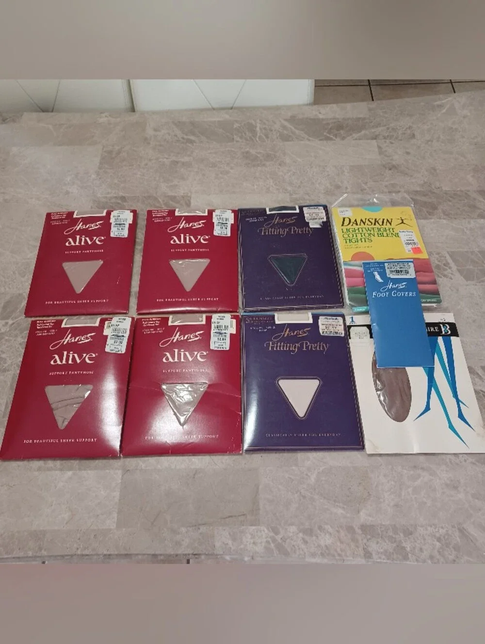 Vintage Hanes Pantyhose & Tights Lot NIP Deadstock Multiple Sizes / Queen 9 Pack